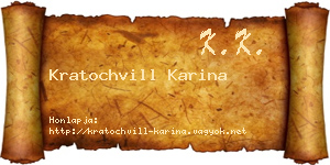 Kratochvill Karina névjegykártya